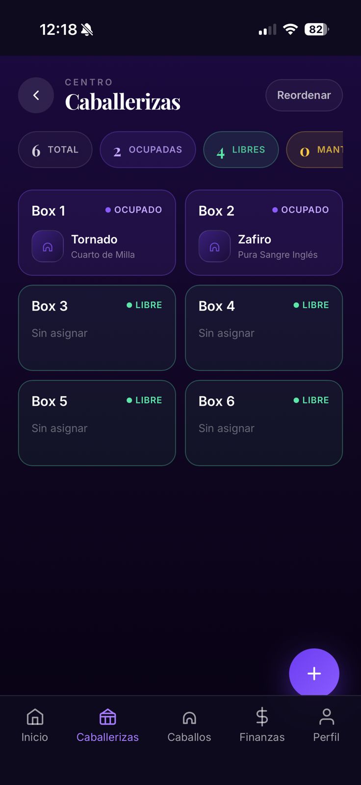 Caballerizas con Tornado y Zafiro