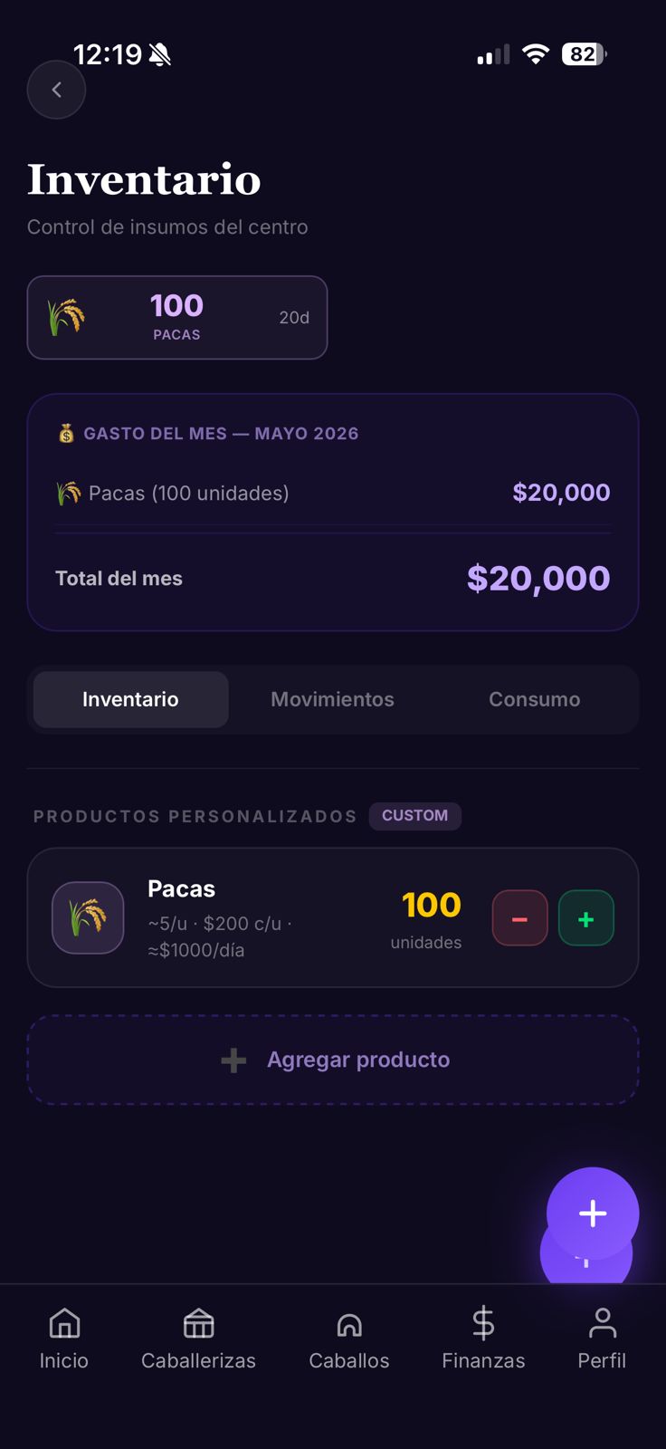 Inventario de insumos